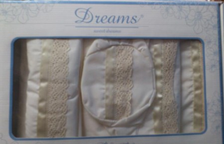 Juego de baño 6 piezas bolillo crudo ($20.000.- CLP)